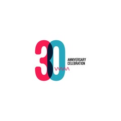 30 Year Anniversary Vector Template Design Illustration