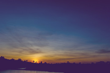 Fototapeta na wymiar Sunset light in the evening Sky concept