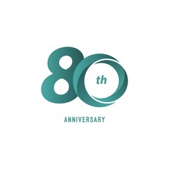 80 Year Anniversary Vector Template Design Illustration