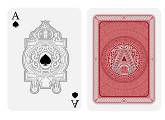 Ace of spades face with spades