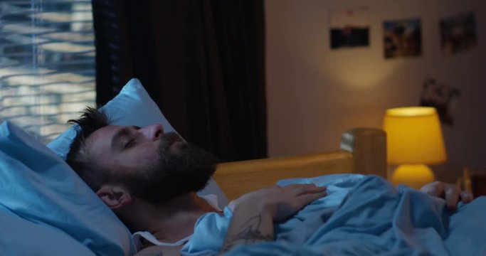 Man having nightmares