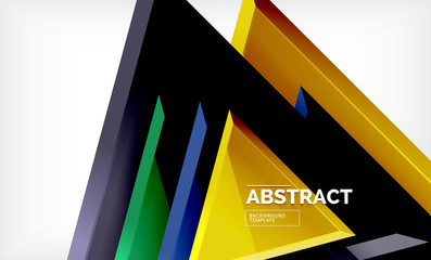 Flying triangles compostion geometric background