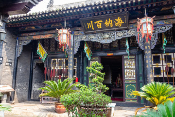 Aug 2013 - Pingyao, Shanxi province, China - One of the courtyards of Ri Sheng Chang, the oldest...