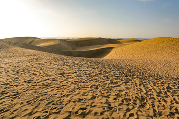 Gran Canaria island landscape of sand on beach 