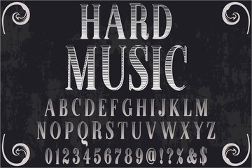 Font alphabet Script Typeface handcrafted handwritten vector label design old style.Shadow Effect