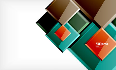 Square abstract background, glossy geometric design