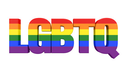 Word "LGBTQ" Rainbow Isolated
