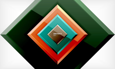 Square abstract background, glossy geometric design