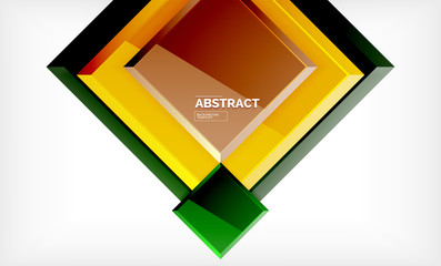 Square abstract background, glossy geometric design