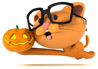 Naklejka premium Fun cat - 3D Illustration
