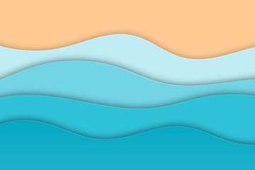 Summer vector background paper cut 