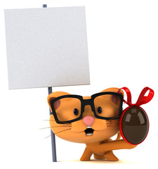 Fun cat - 3D Illustration