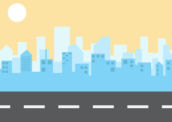 City landscape in flat style illustration vector