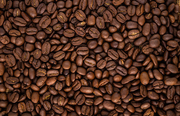 Roasted coffee beans background