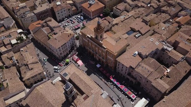 Day time, Itly, Giro 2017 may, rooftops aerial panorama 4k