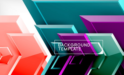 Shiny glossy arrows background, clean modern geometric design, futuristic composition