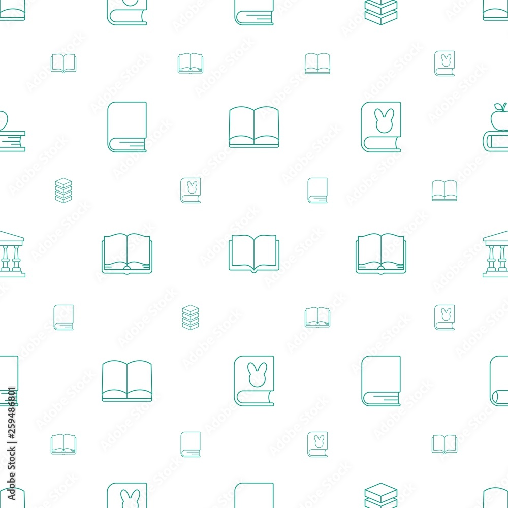 Poster library icons pattern seamless white background
