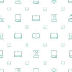 library icons pattern seamless white background