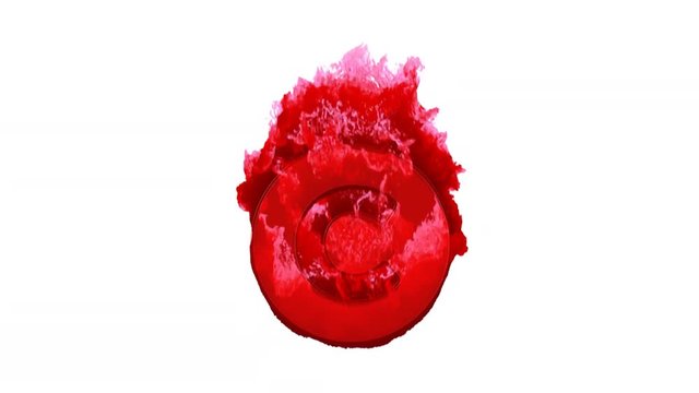 Symbol copyright inflames with dark fire, then burns. In - Out loop. Alpha channel Premultiplied - Matted with color white