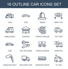16 car icons