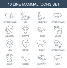 Naklejka na ściany i meble 16 mammal icons