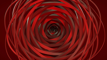 The art of geometric circles. It consists of natural spiral turns. 3D Rendering.