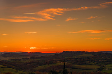 Fototapeta na wymiar Sunset in Tuscany Italy