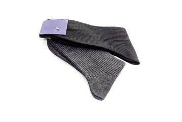 Black and gray men's socks are isolated