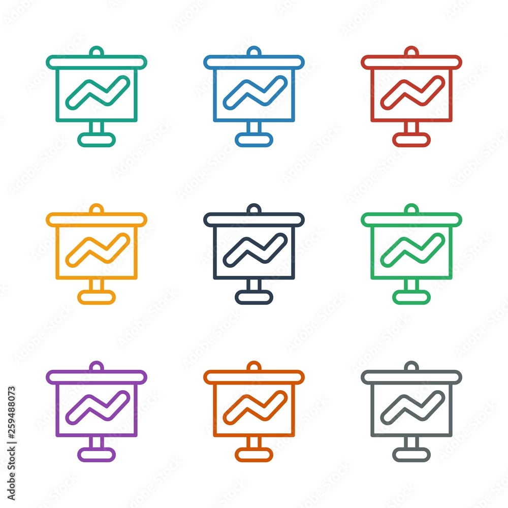 Poster graph on board icon white background