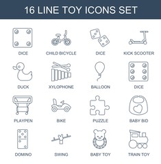 16 toy icons