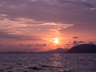 Sunset in ocean view at Phuket Thailand