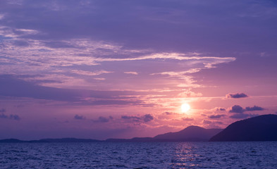 Sunset in ocean view at Phuket Thailand