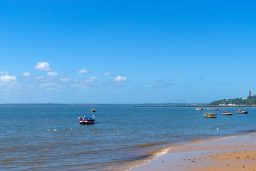 Boats of fishermen on the Indian Ocean in Maputo Mozambique Africa