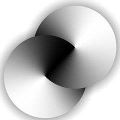 Abstract two grey interlocking circles