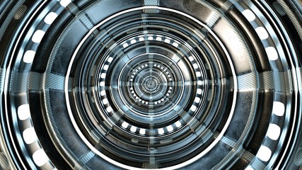  Abstract circle technical and futuristic shape. High quality circle technological and futuristic gate. 3d rendering.