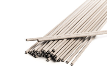 Electrodes for welding isolated on a white background. Accessories of welder.