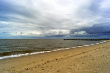 Clouds on the horizon over the Indian Ocean in Mozambique Africa