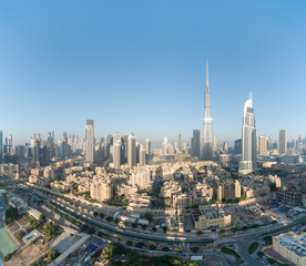Fototapeta na wymiar Panoramic view of city skyline and cityscape in Dubai.UAE