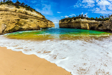The beach  in ocean fjord