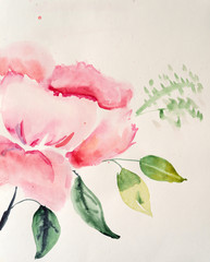 Abstract flower watercolor paintings