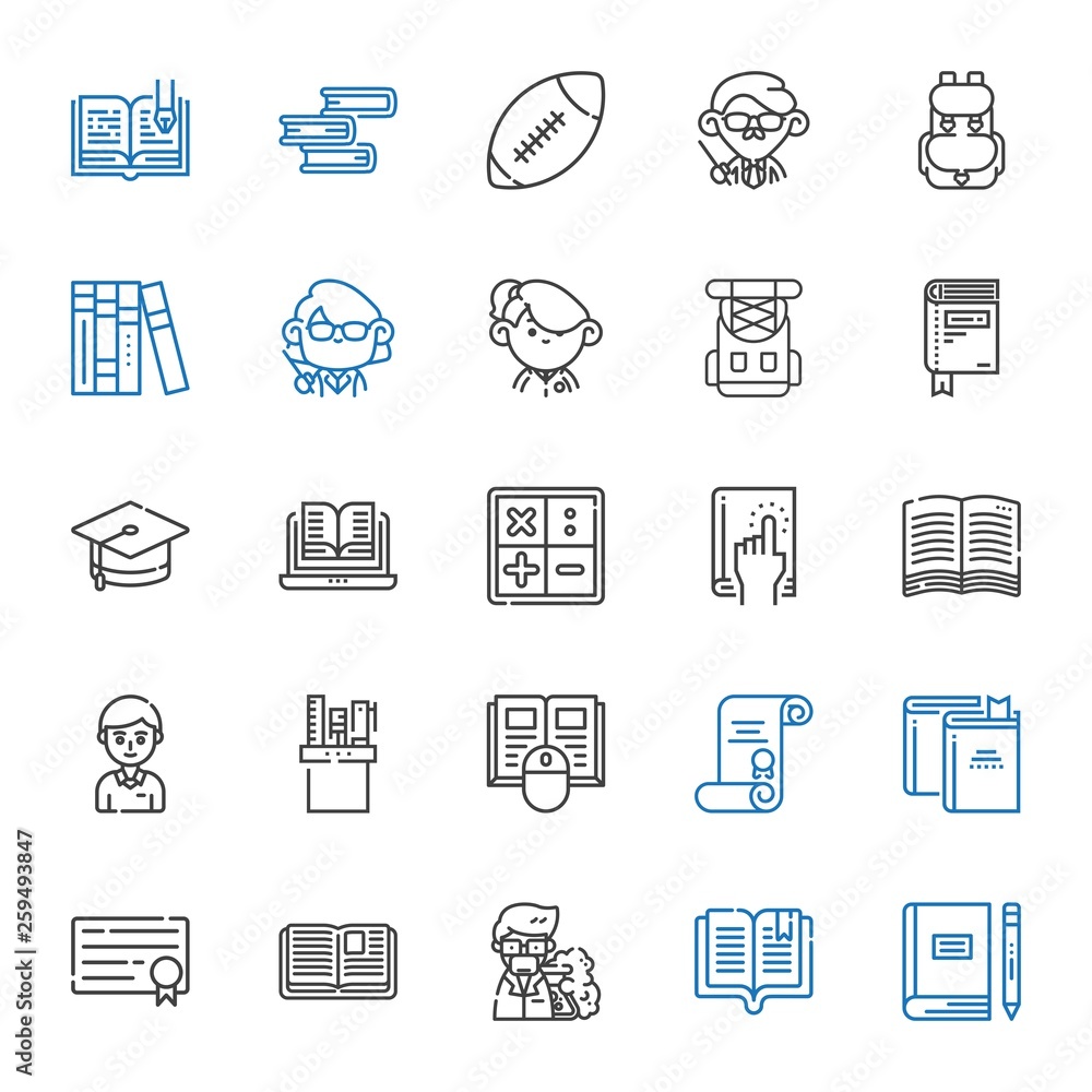 Poster college icons set