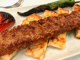 Turkish Adana Kebab with Minced Meat (Urfa Kebap)