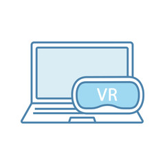 Computer VR headset color icon