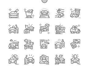 Car shop Well-crafted Pixel Perfect Vector Thin Line Icons 30 2x Grid for Web Graphics and Apps. Simple Minimal Pictogram - obrazy, fototapety, plakaty
