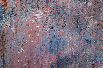 Rusted sheet of metal and grunge texture. Corrosion and oxidized background. 