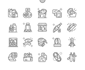 Car parts shop Well-crafted Pixel Perfect Vector Thin Line Icons 30 2x Grid for Web Graphics and Apps. Simple Minimal Pictogram