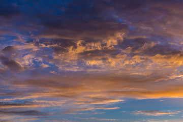 Fototapeta na wymiar Evening sky seen from a road next to faous Godafoss waterfall in Iceland
