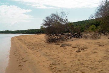 Place to rest on the wild beach of the Indian Ocean. Mozambique Africa