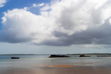 Clouds on the horizon over the Indian Ocean in Mozambique Africa