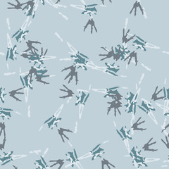 Winter camouflage of various shades of white, blue and grey colors
